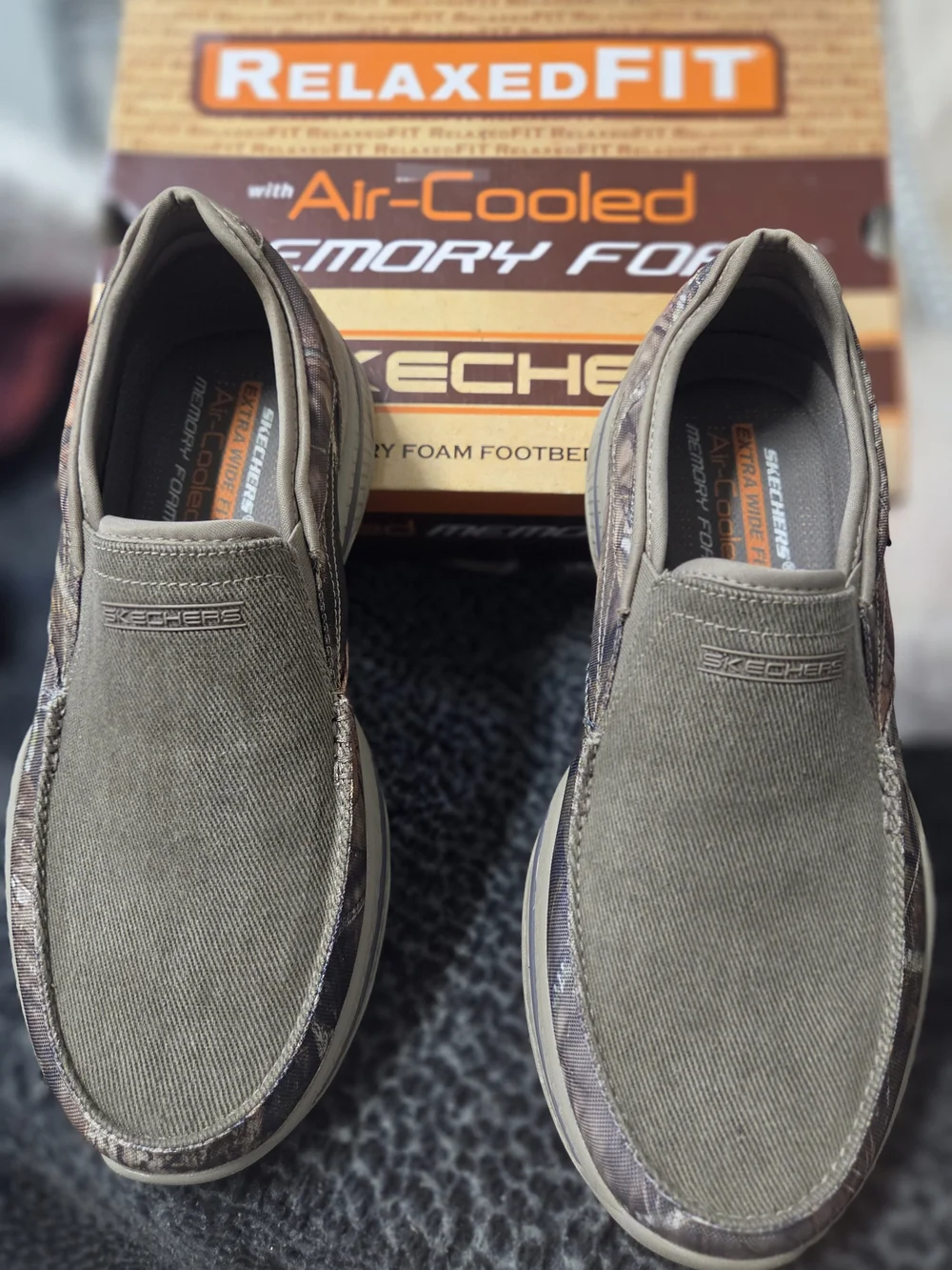 Skechers Mossy Oak Men's Relaxed Fit Slip-On Shoes Camouflage Green